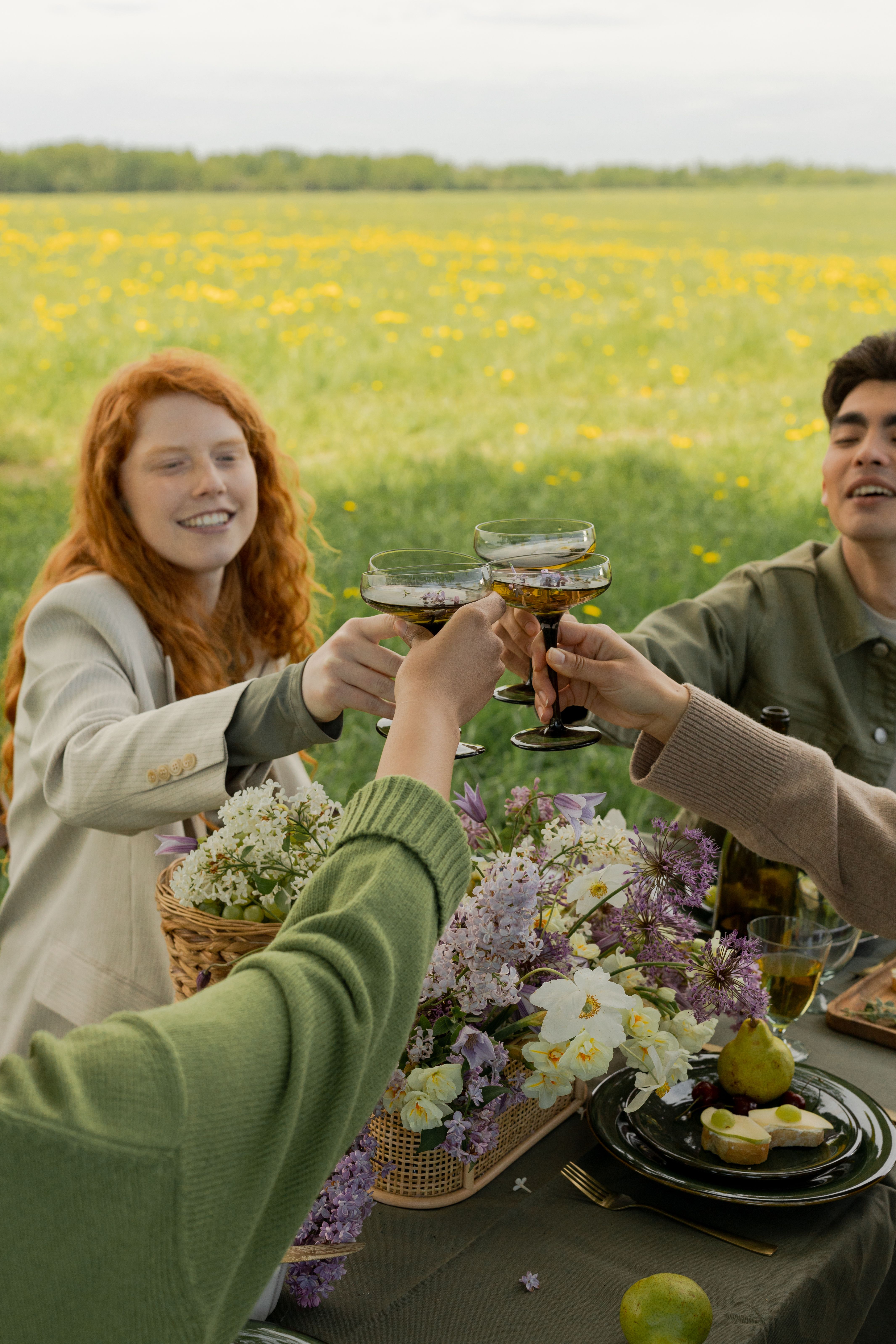 People cheersing stock image