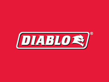 Diablo Tools logo displayed on a red background representing branding and packaging design work.