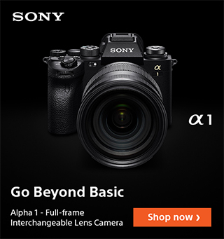 Sony Alpha 1 camera campaign creative featuring premium product photography and performance-focused messaging.
