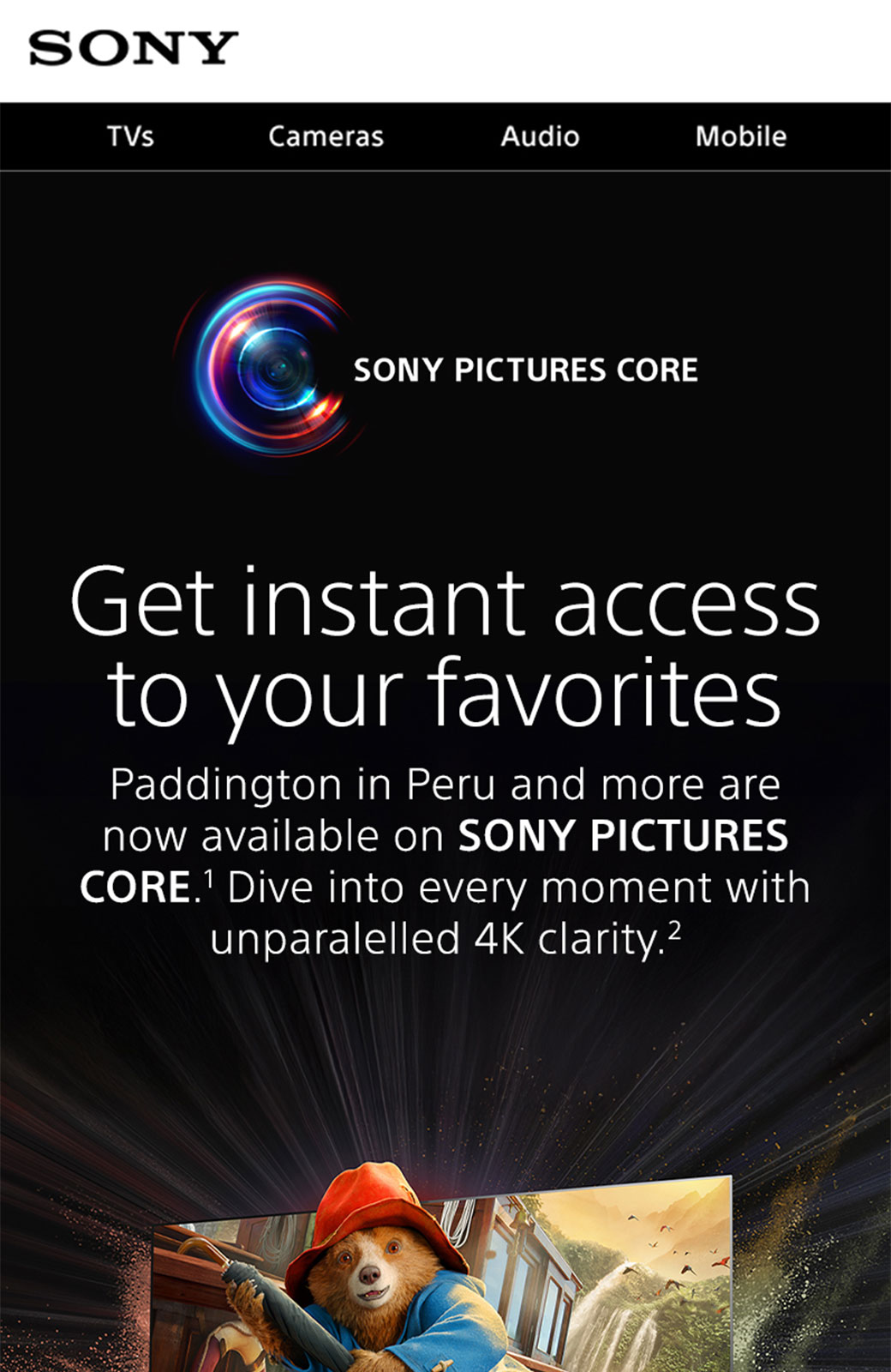 Original Sony promotional email featuring multiple product offers in a dense, product-focused layout.
