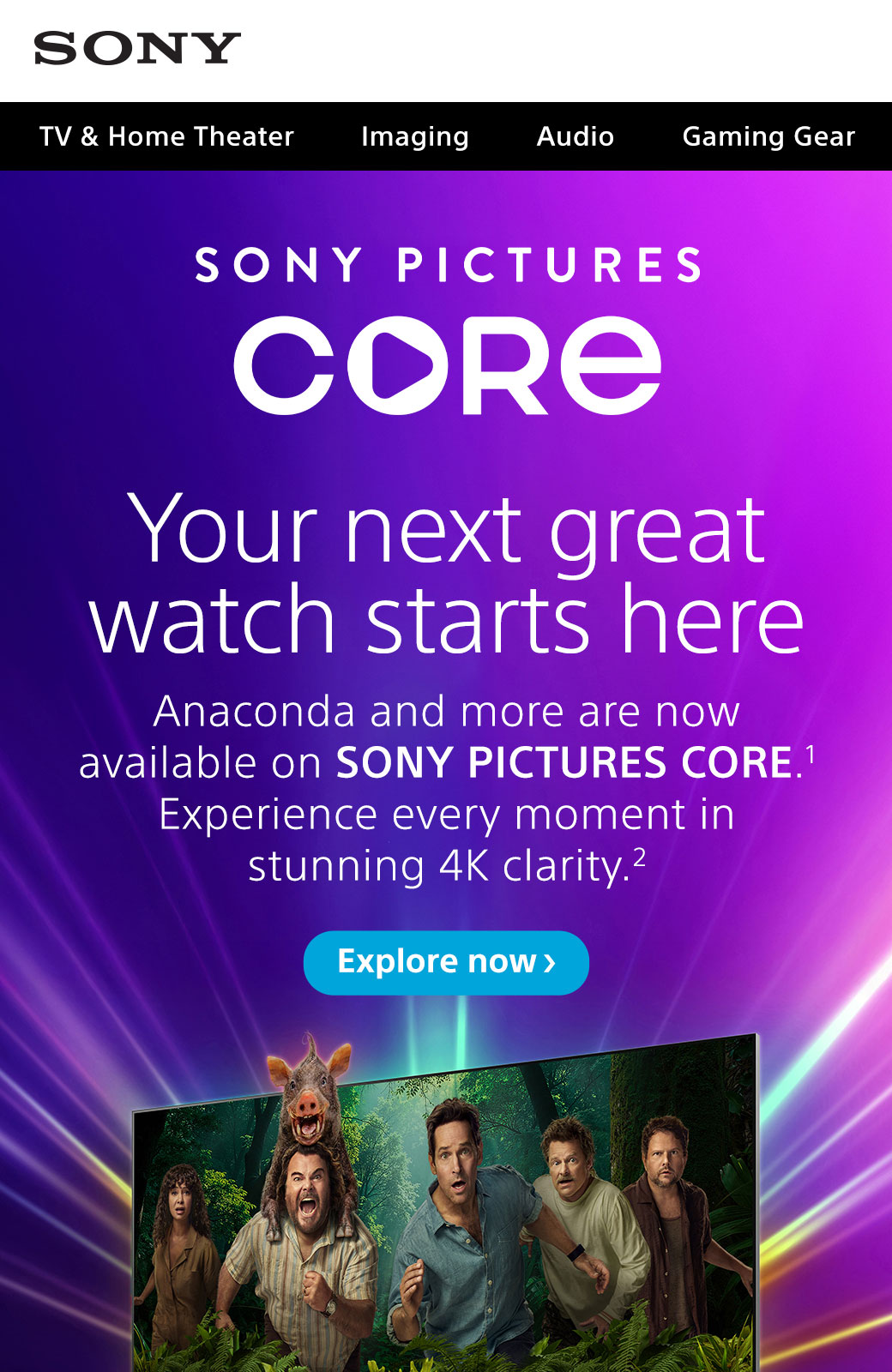Redesigned Sony promotional email using lifestyle imagery, improved hierarchy, and streamlined product offers for easier browsing.