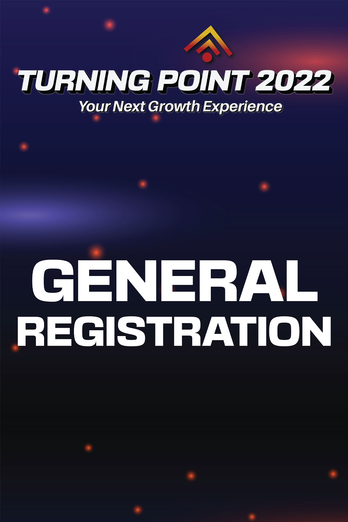 General attendee badge design created for the Turning Point 2022 conference experience.