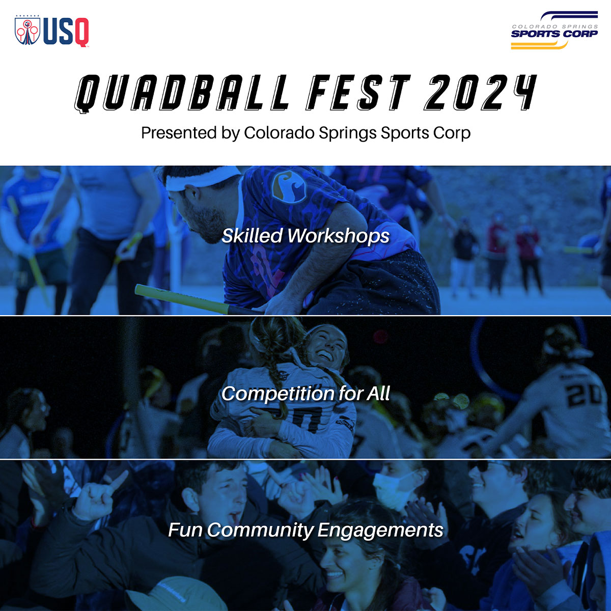 Event marketing graphic encouraging attendance at a national quadball championship tournament.