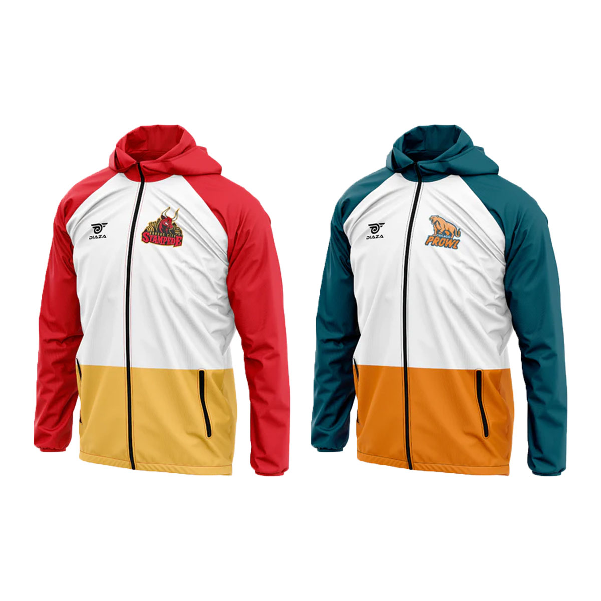 Branded team outerwear concepts featuring jackets and hoodies for league apparel programs.