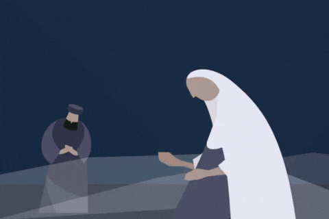 A minimalist illustration of biblical characters