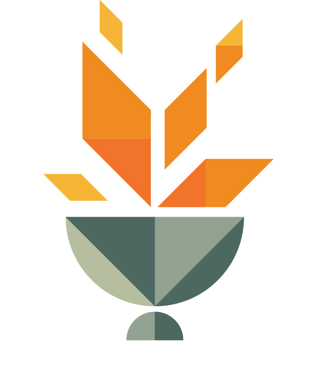 A minimalist vector illustration of fire in an ancient lamp