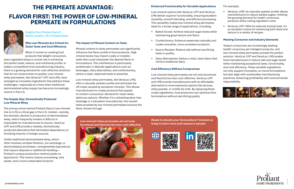 The Permeate Advantage: Flavor First: The Power of Low-Mineral Permeate in Formulations