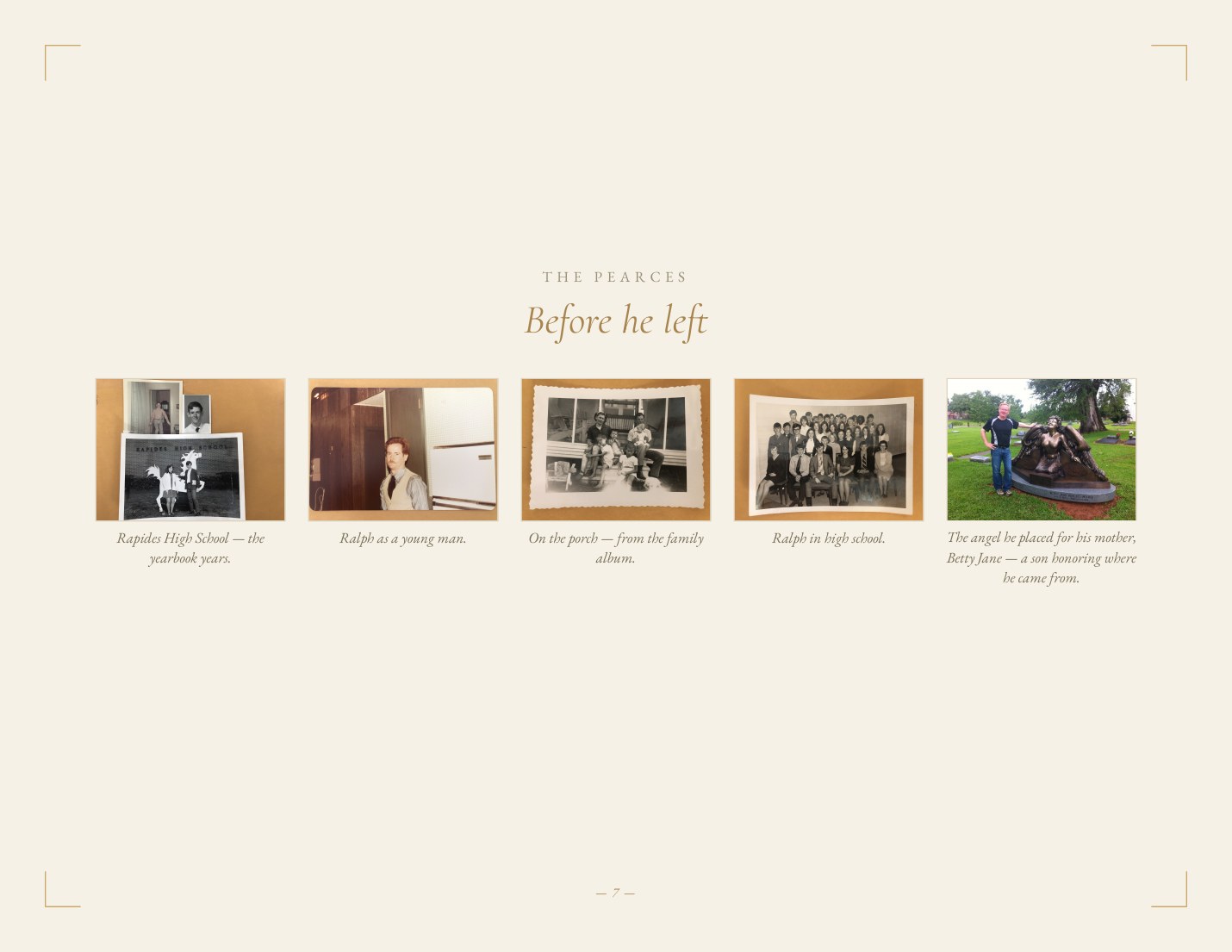 Before He Left family album page