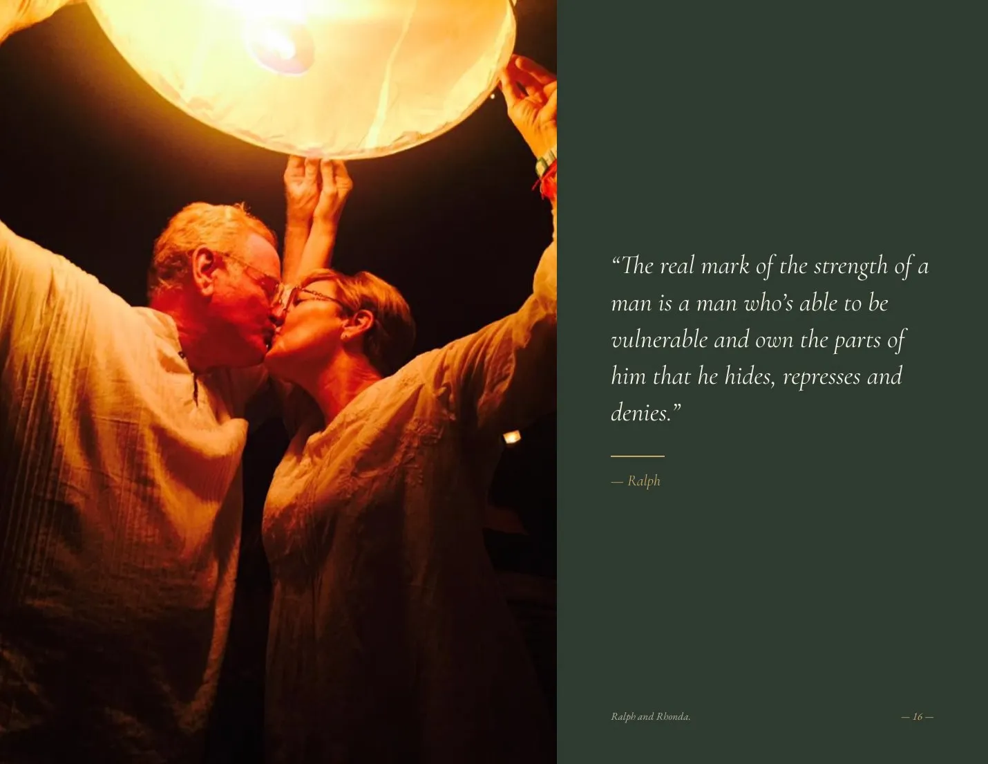 Full-page photo with a quote from Ralph