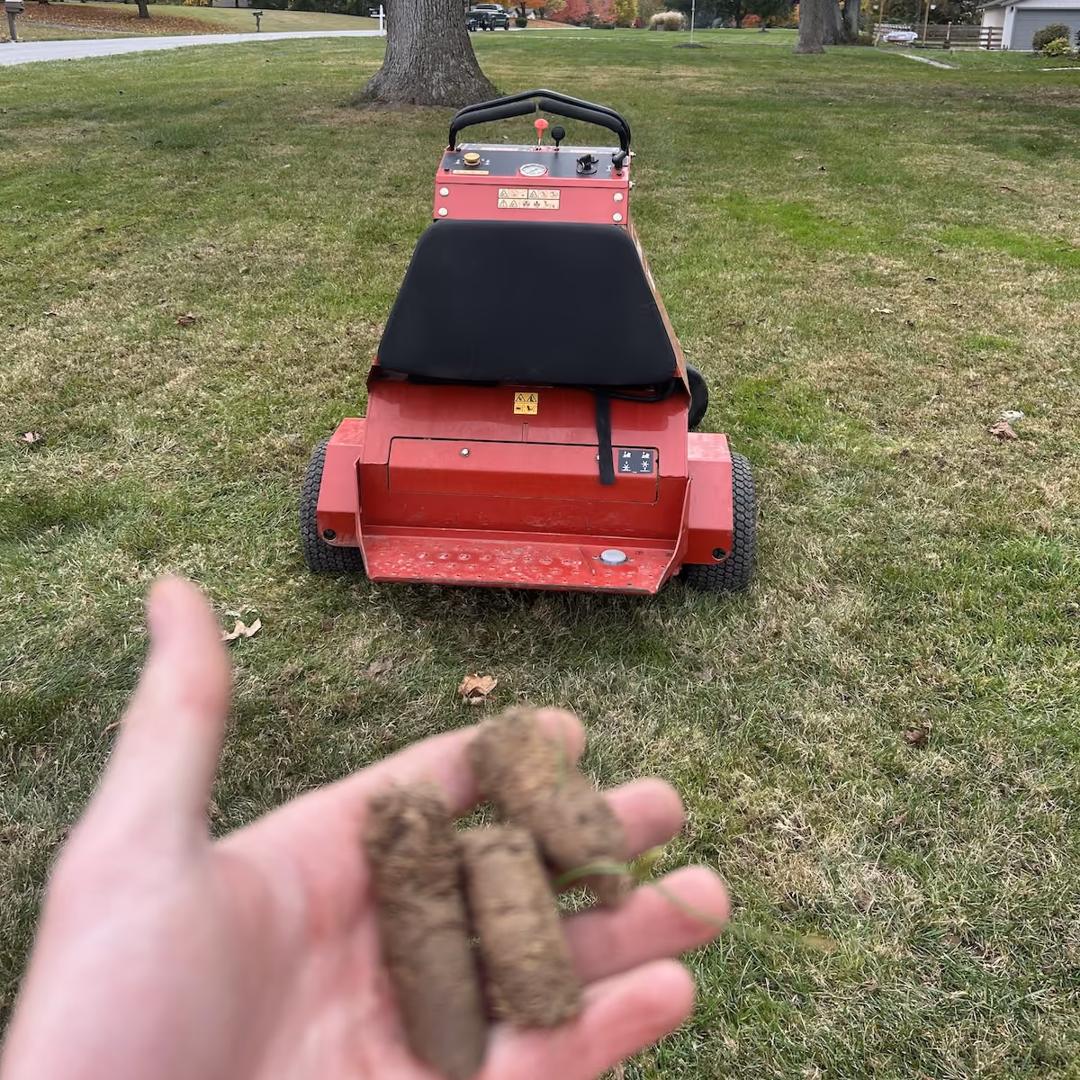 Lawn aeration and overseeding near me by Howie’s Lawn Care LLC in Plain City, Ohio