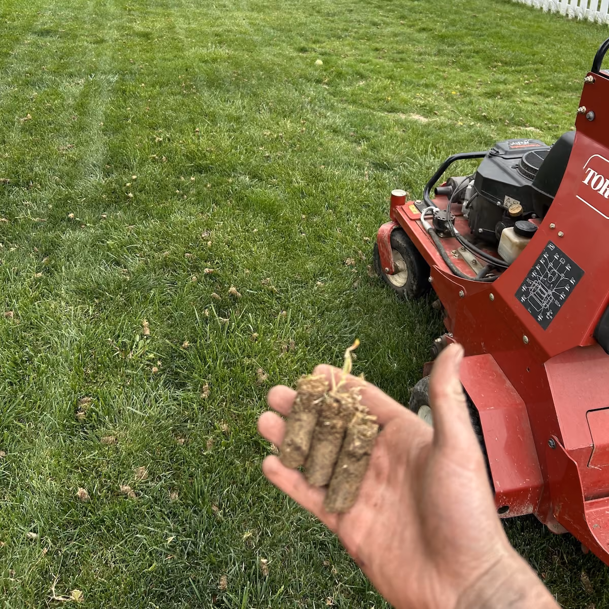 Professional lawn aeration near me by Howie’s Lawn Care LLC in West Jefferson, Ohio
