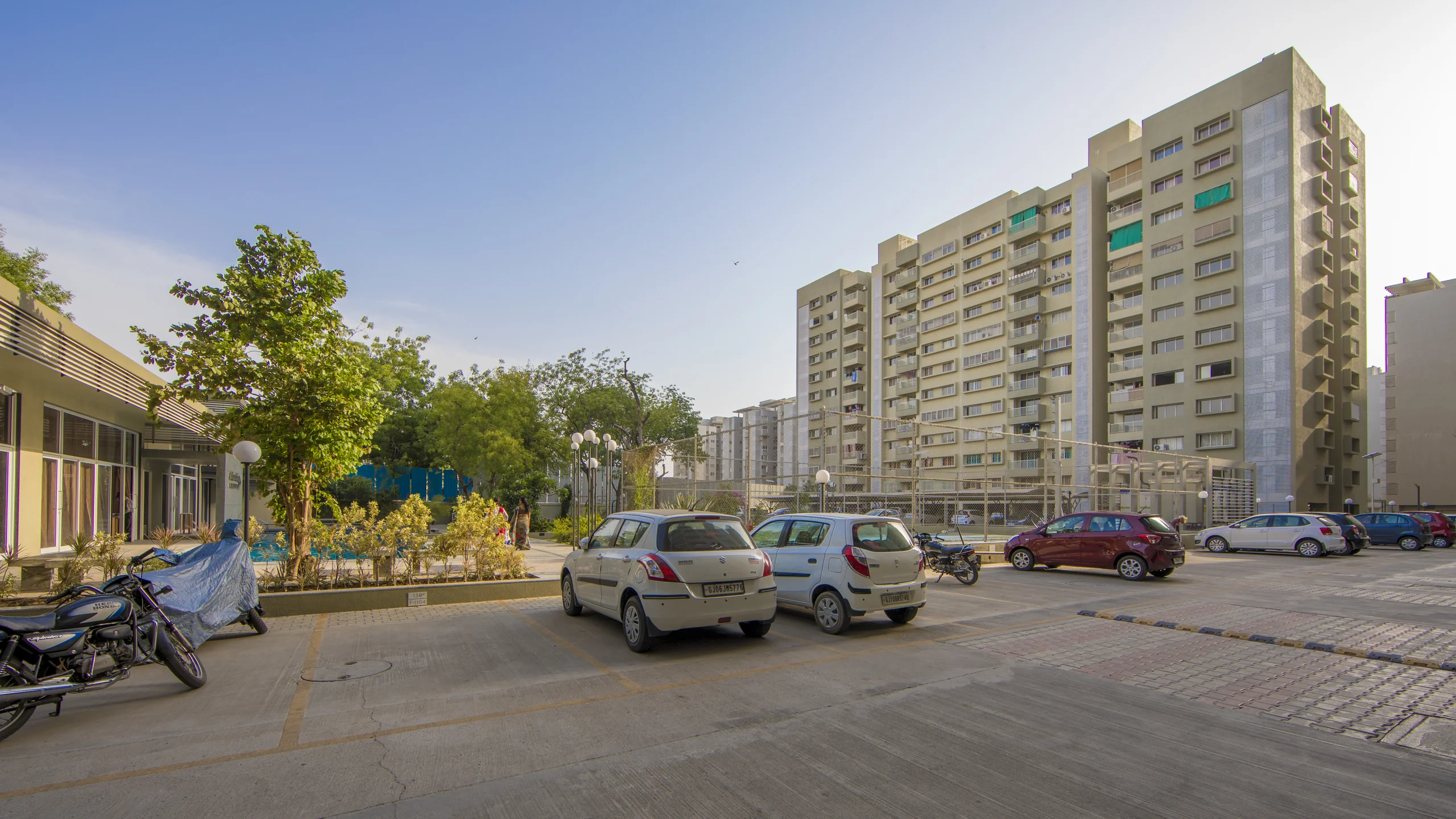 Internal road through the Veda campus