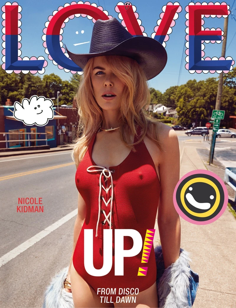 LOVE cover featuring Nicole Kidman in a cowboy hat.
