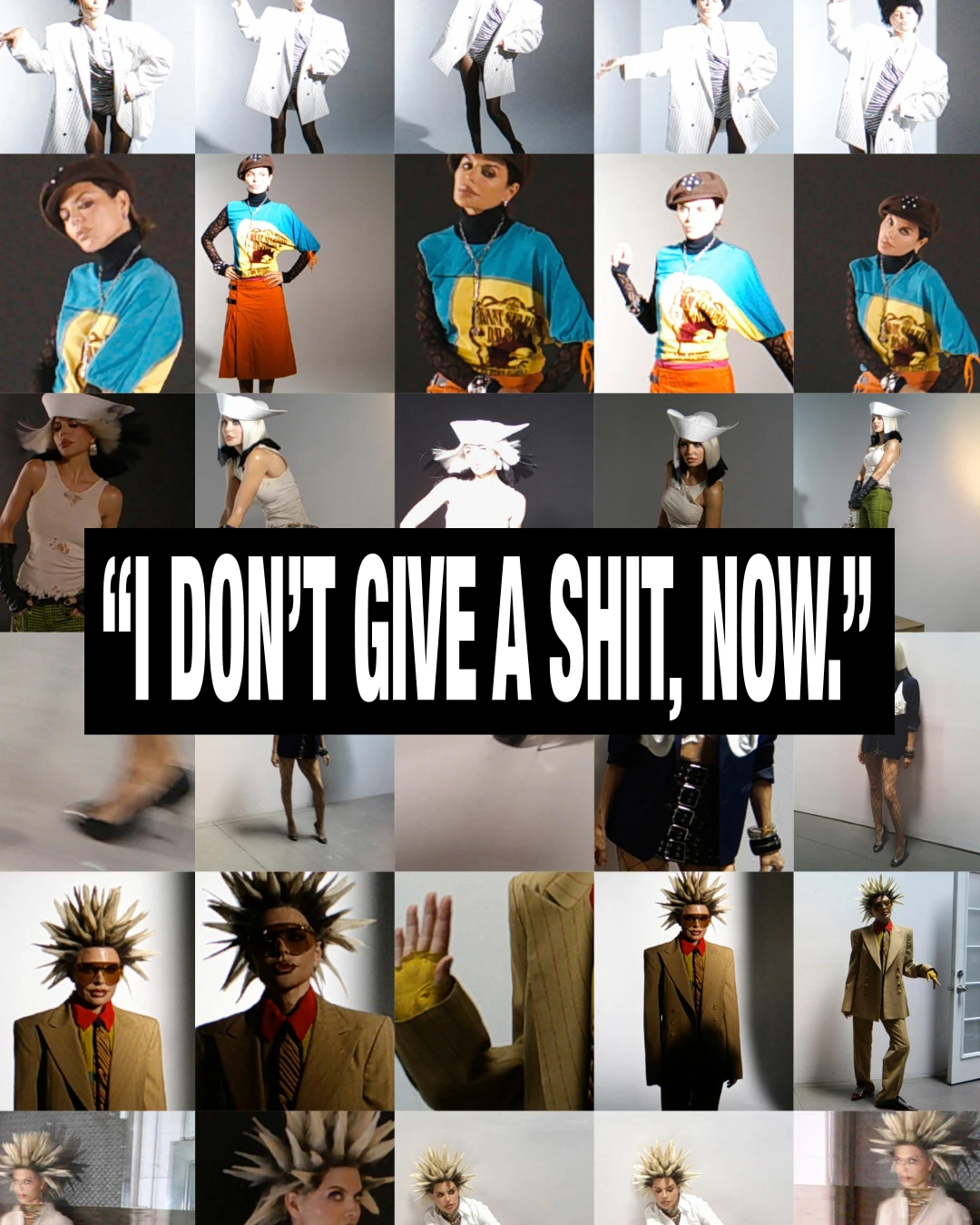 Lisa Rinna photo grid with the quote I don't give a shit now.