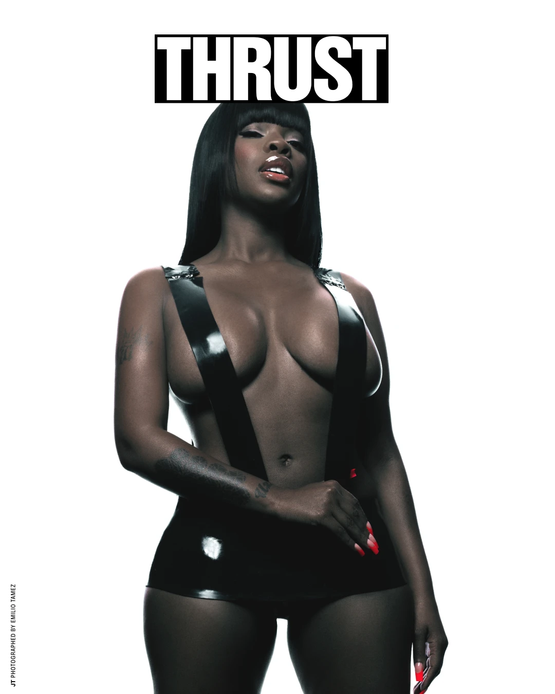 Alternate THRUST cover featuring JT in a black outfit.