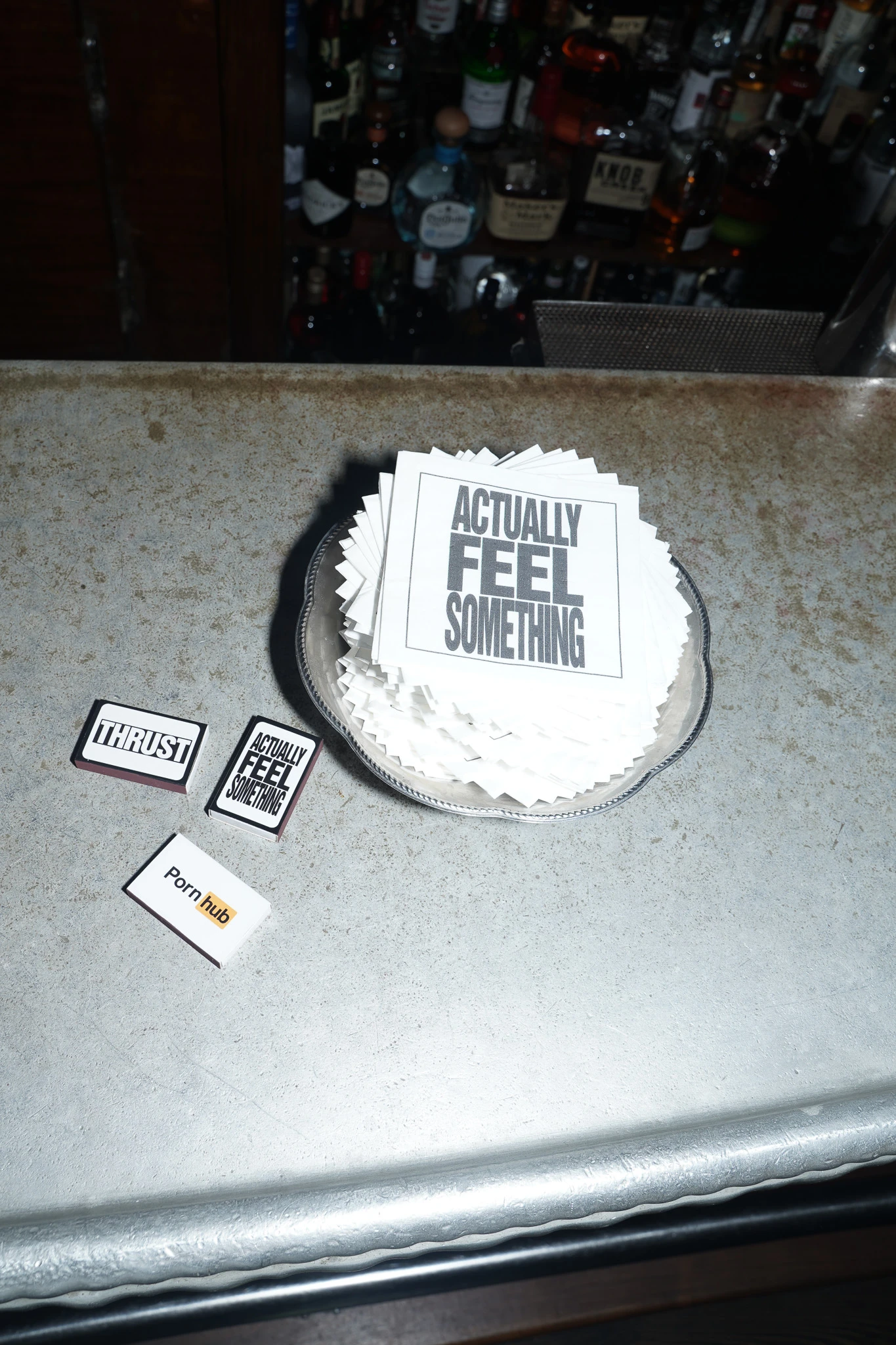 A THRUST launch-party cake on a table.