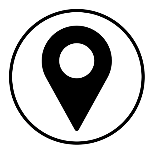 location black and white circle icon
