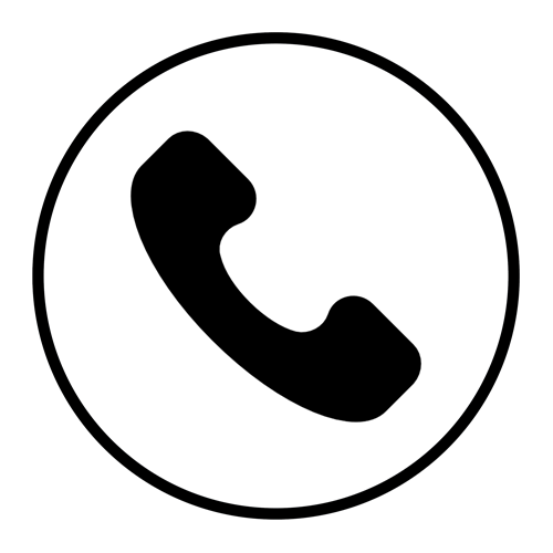 Phone black and white circle icon
