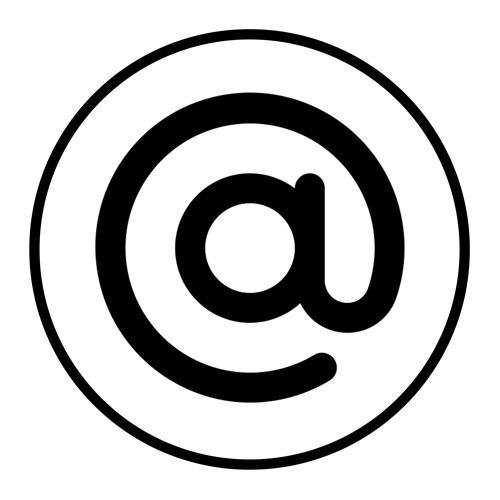 email black and white circle icon
