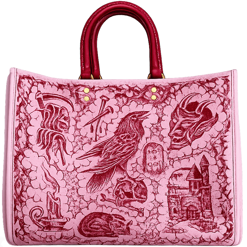 Hand Tattooed Leather Bag