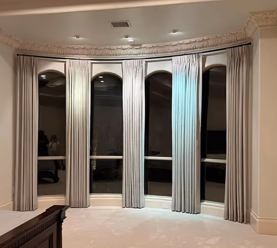 Pinch Pleat Drapery with Curved Track