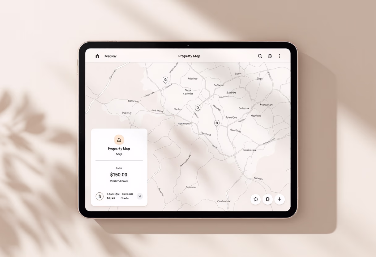 image of interactive property map (for a real estate tech)