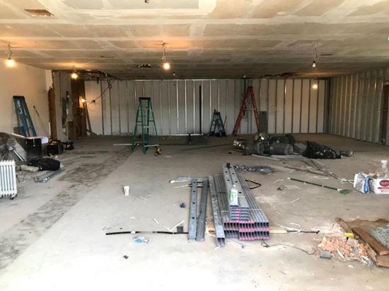 Old fluorescent office ceiling lighting before LED retrofit near Battle Ground WA