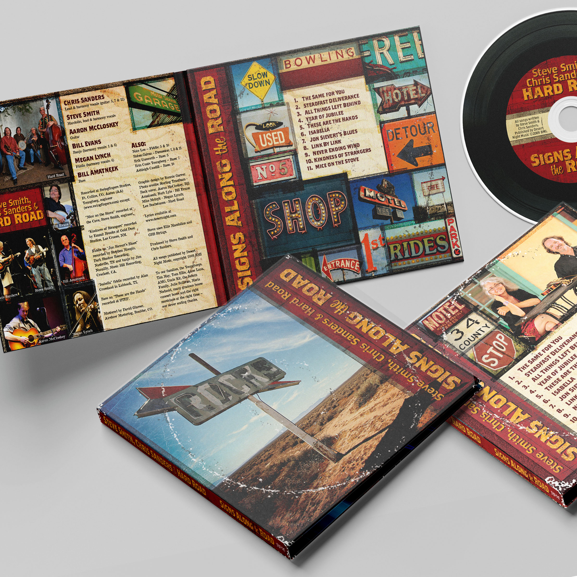 Steve Smith, Cris Sanders, & Hard Road "Signs Along the Road" CD packaging