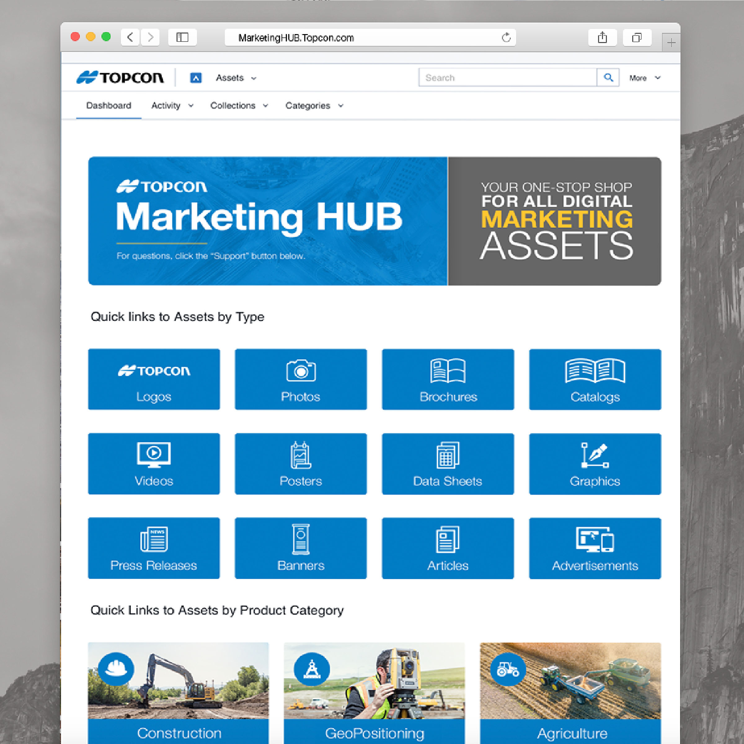 DAM portal interface