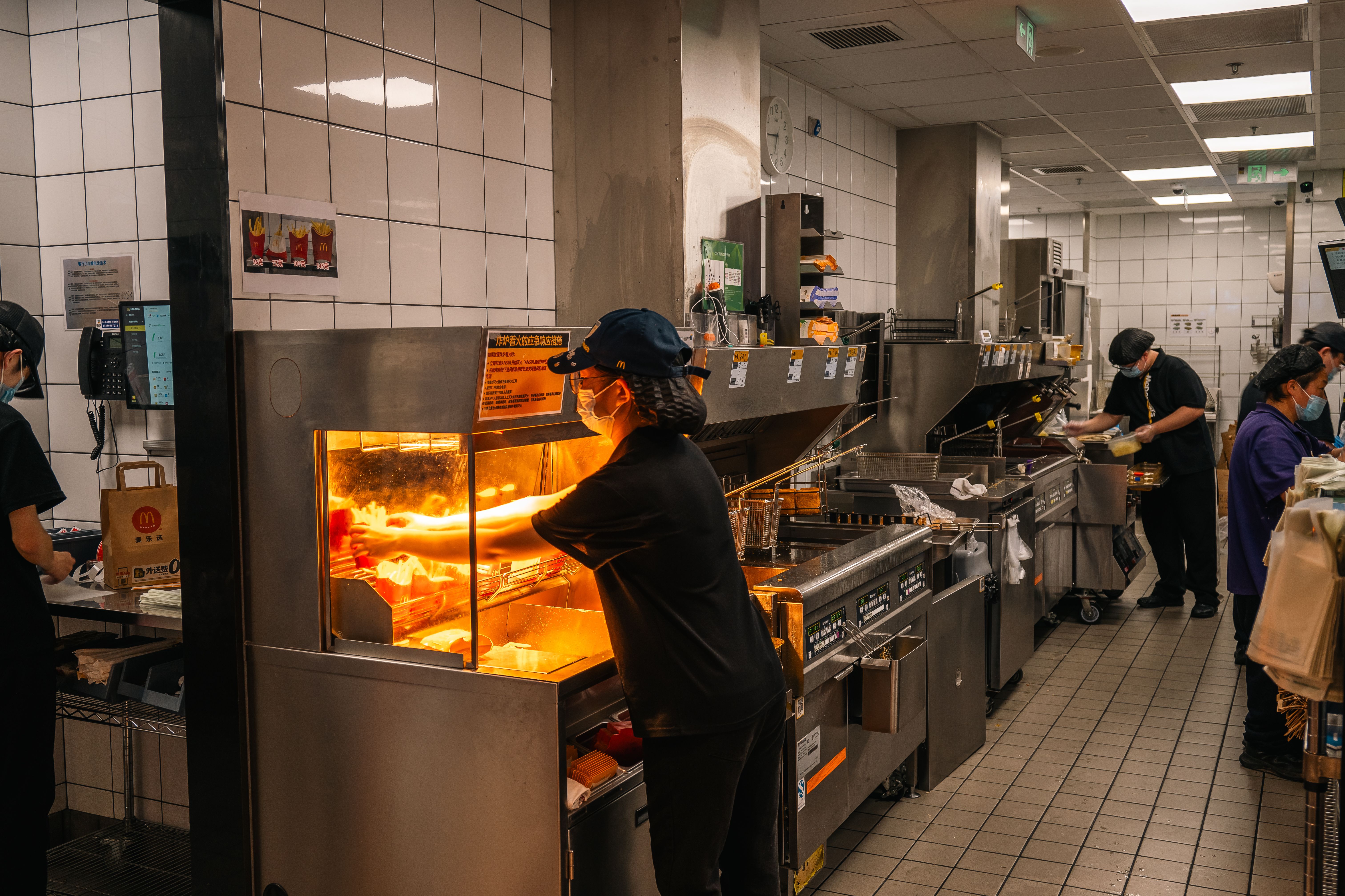 The kitchen at full tilt