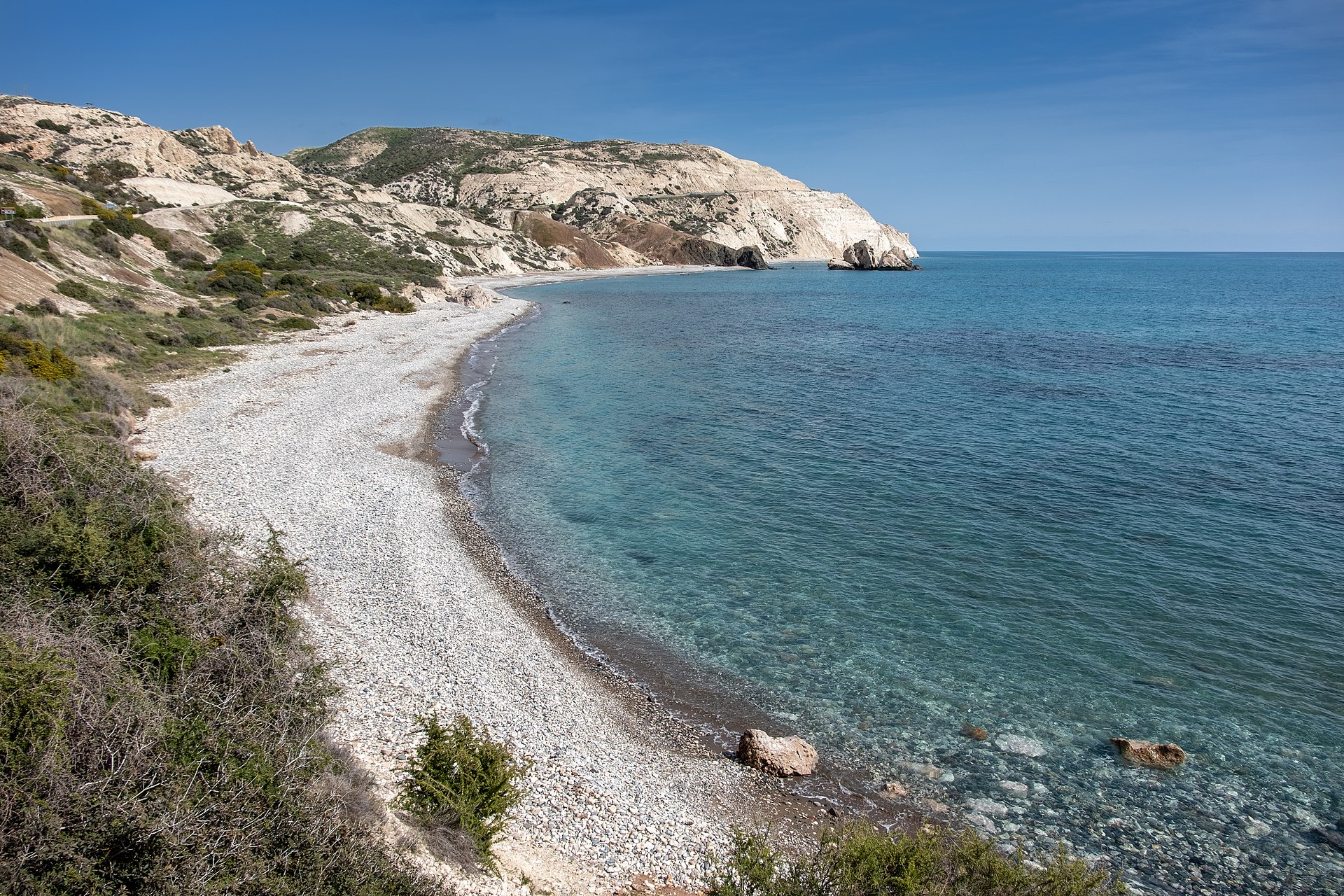 La plage d'Aphrodite, sur la côte sud-ouest de Chypre
