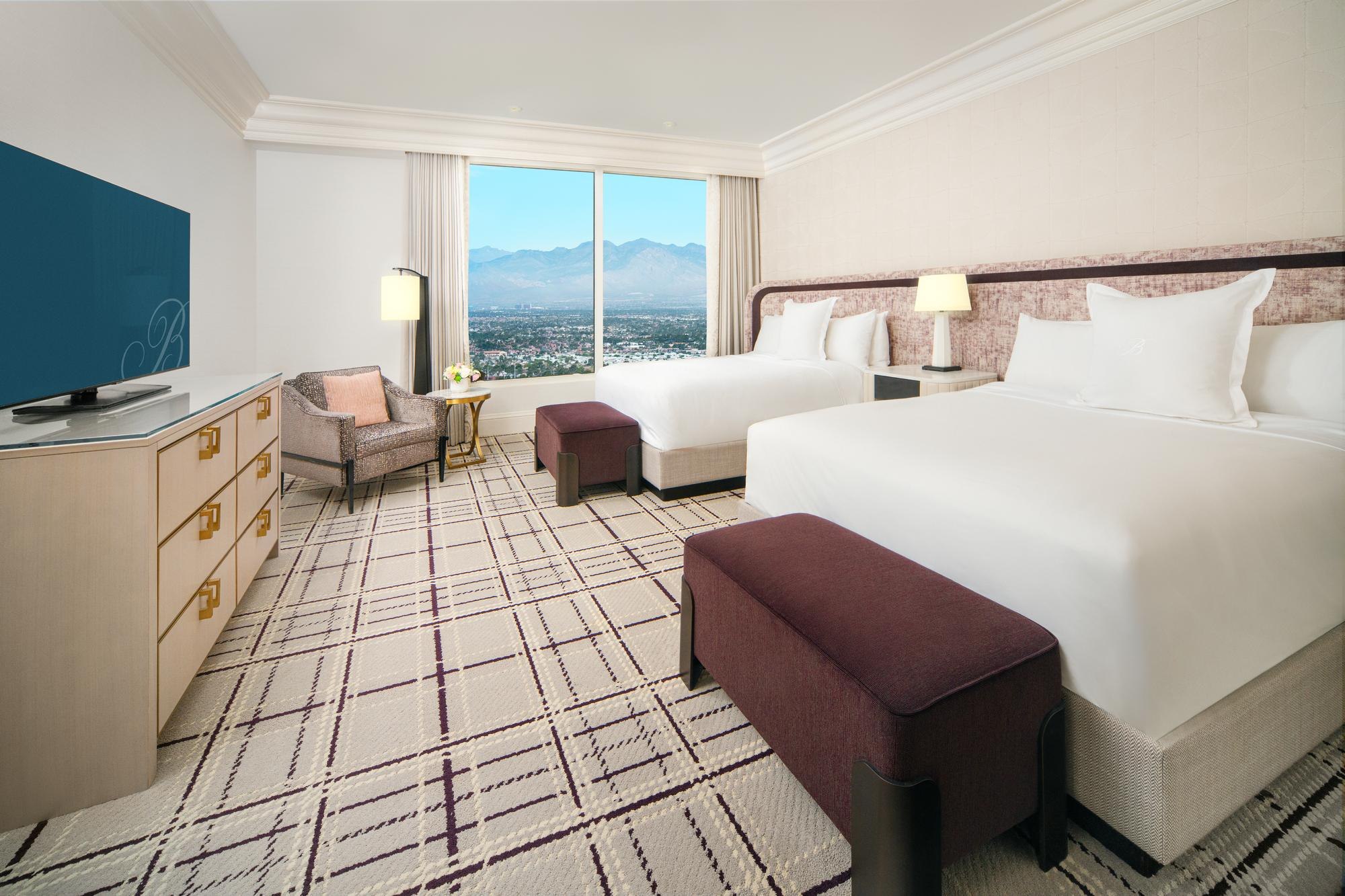 Bellagio Two Queen Suite, chambre avec deux grands lits ; Bellagio, Las Vegas.