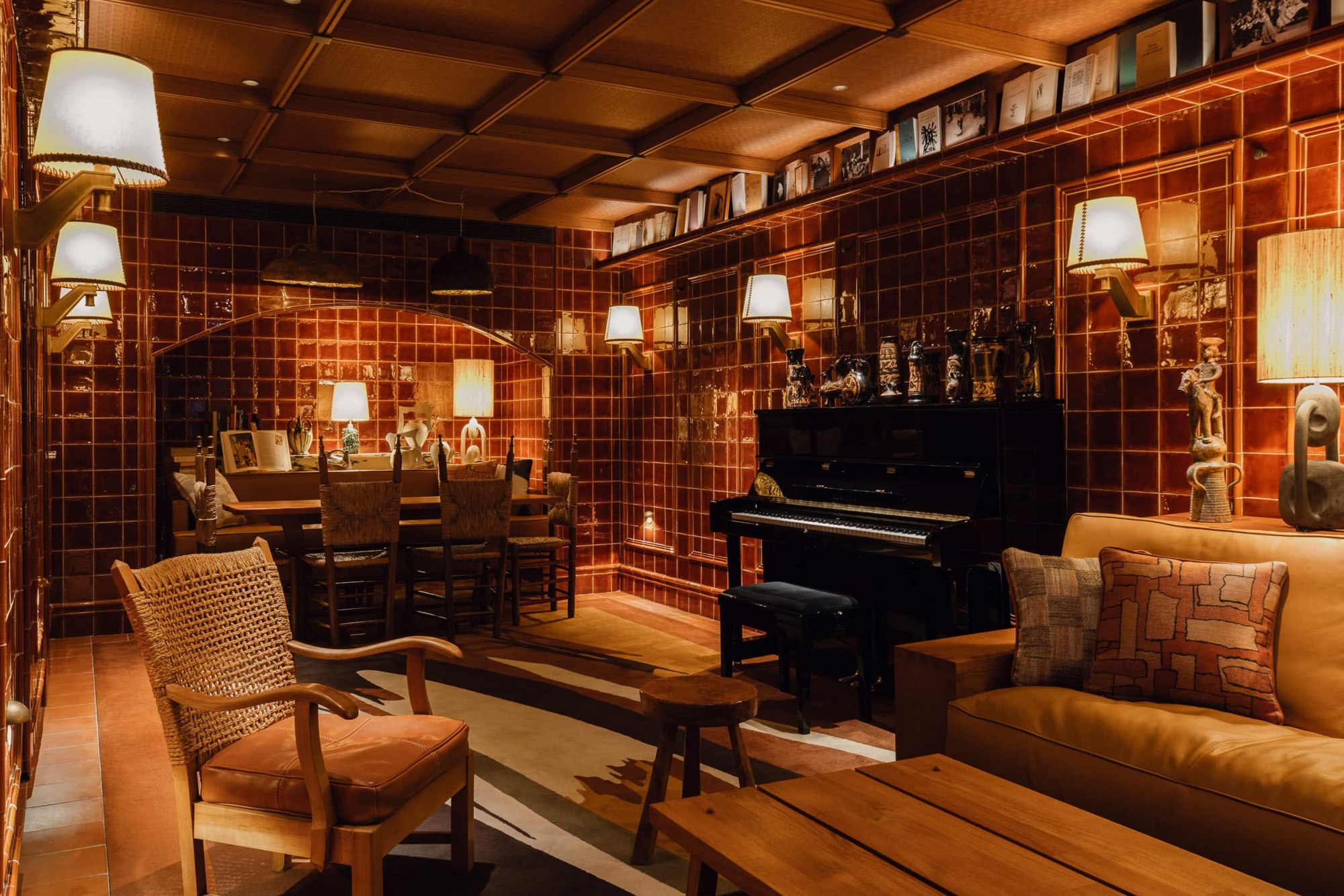 Le salon avec piano dans les espaces communs - Brach à Madrid.