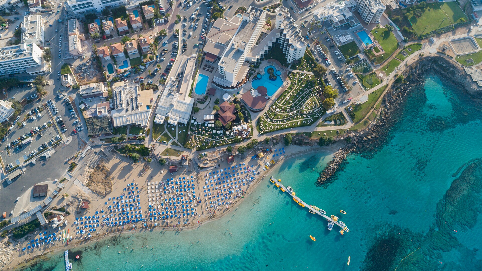 Le littoral de Protaras vu du ciel