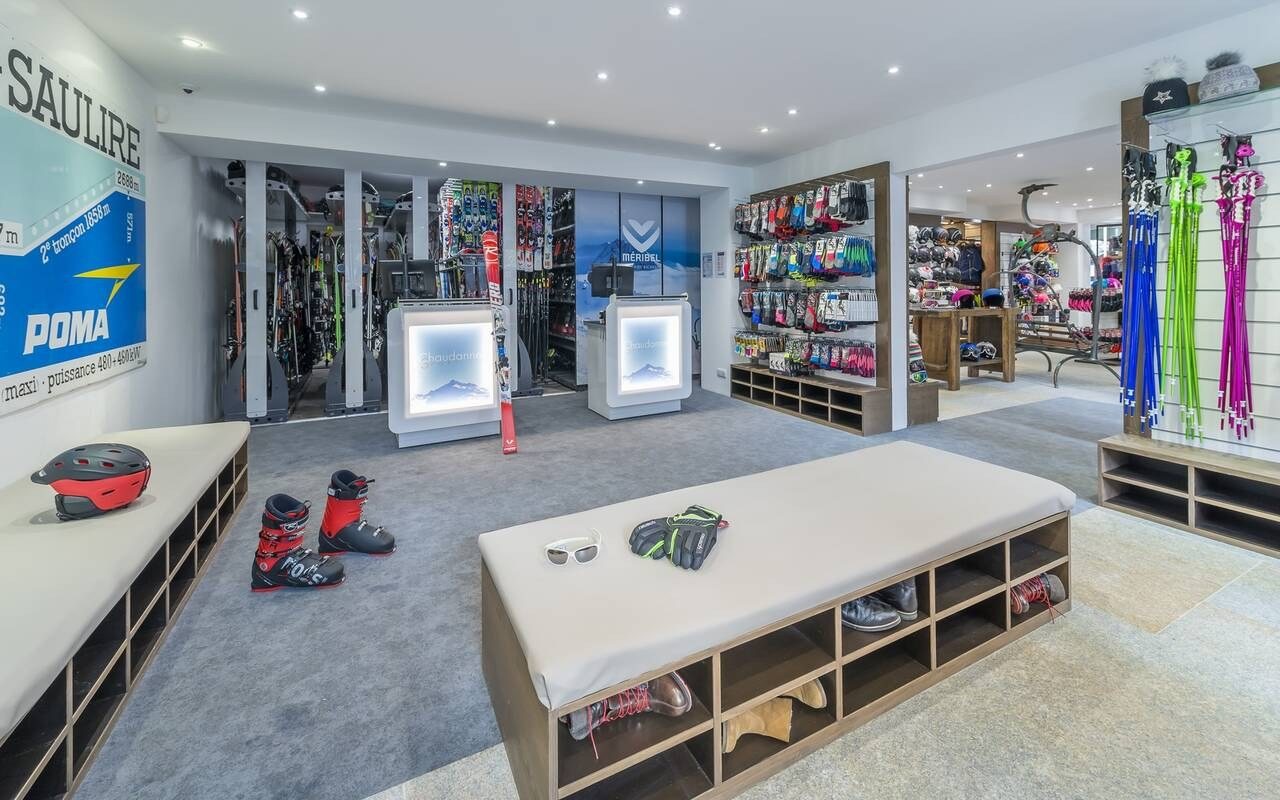 Le ski shop et ses équipements : La Chaudanne à Méribel.