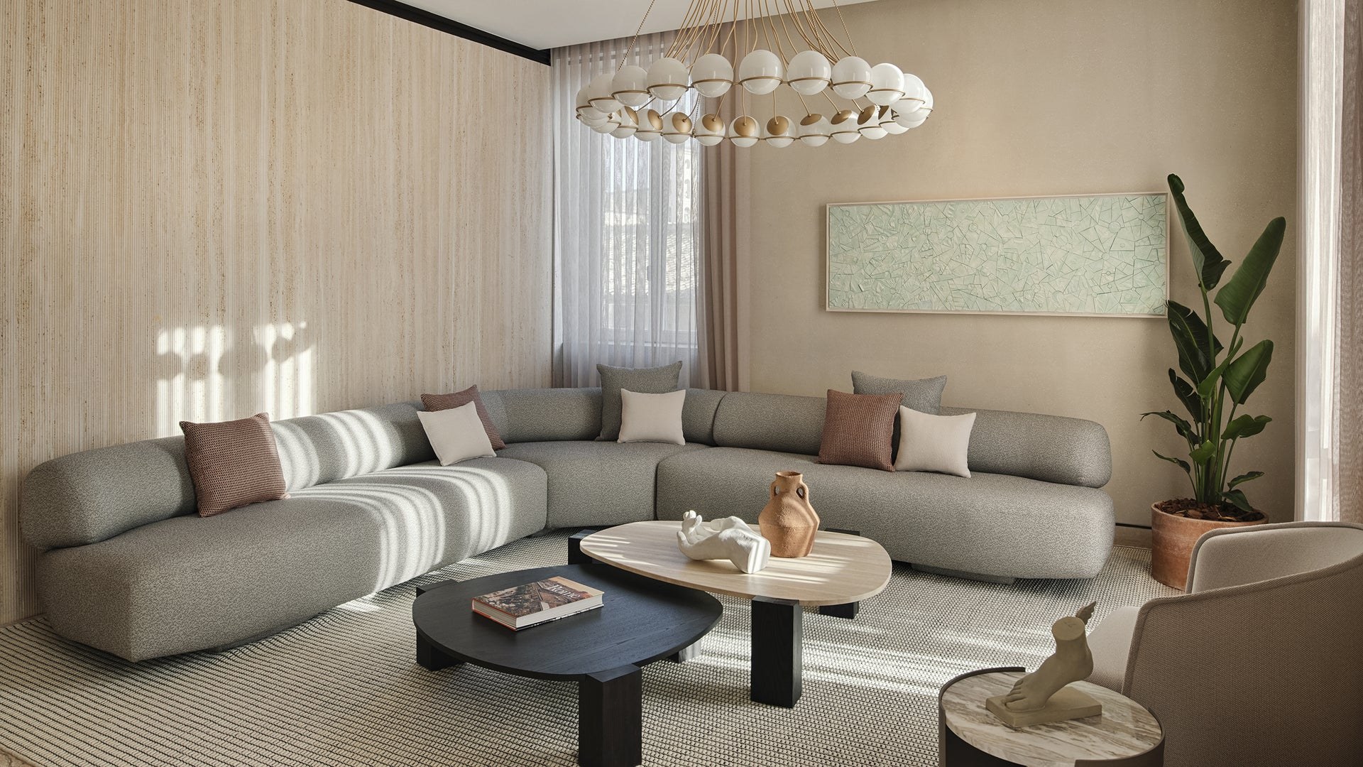 Salon de la Lata Suite à deux chambres du Six Senses Rome.