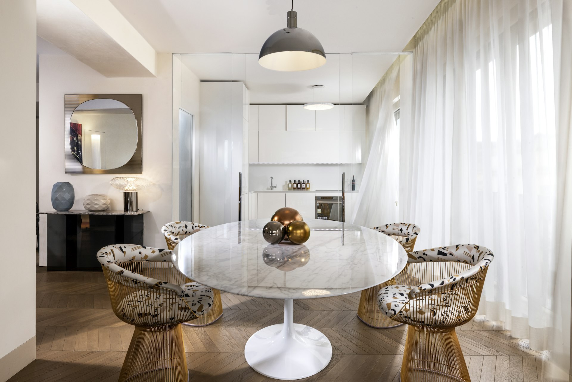 Salle à manger de la Grand View Penthouse Suite du Palazzo Manfredi à Rome.