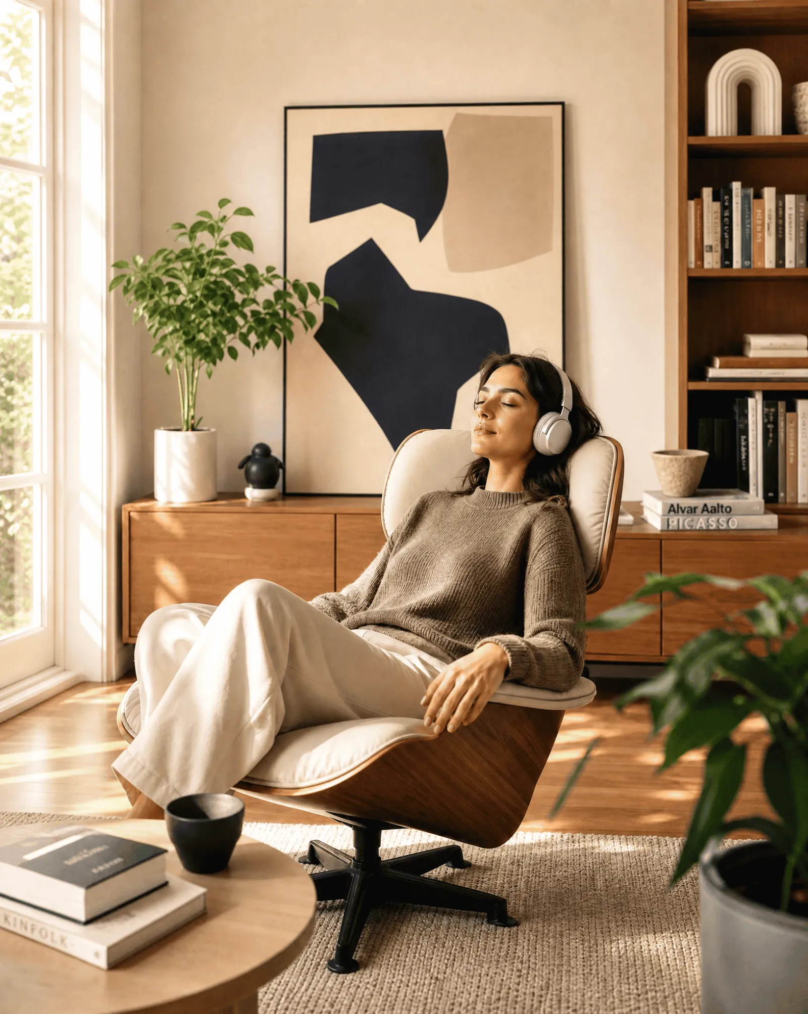 A mynd user at their desk