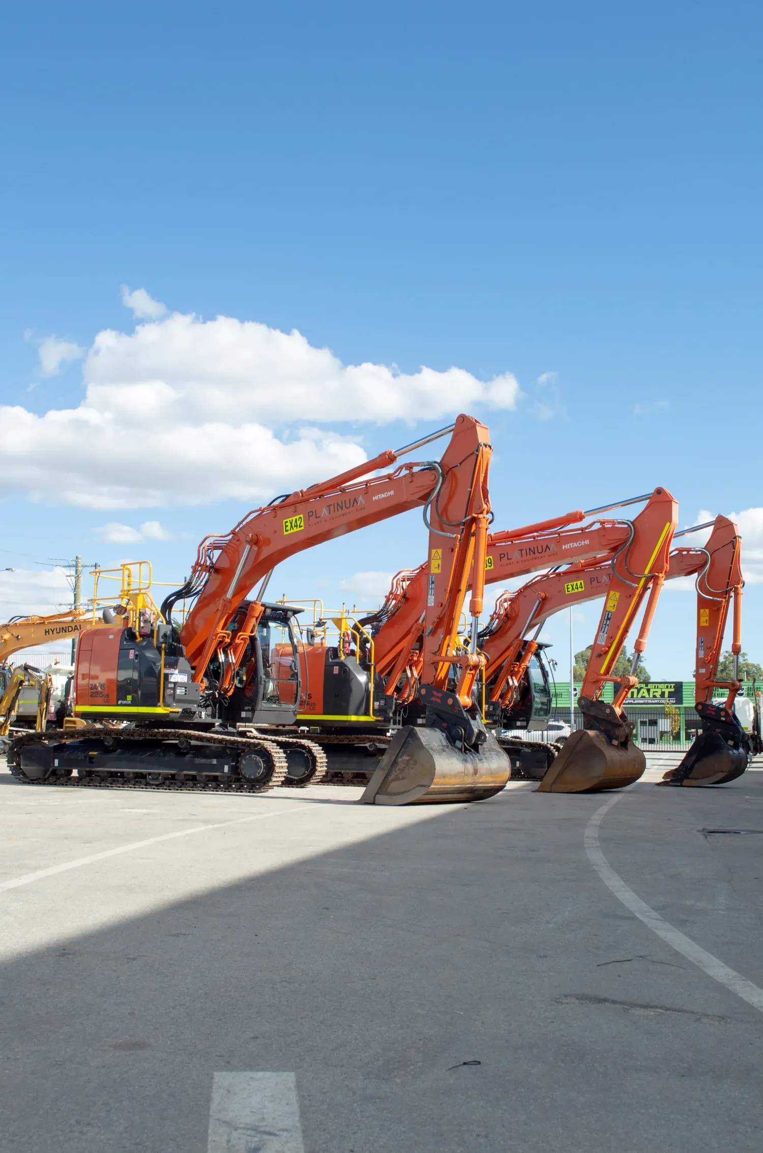 Platinum machines lined up ready on the yard