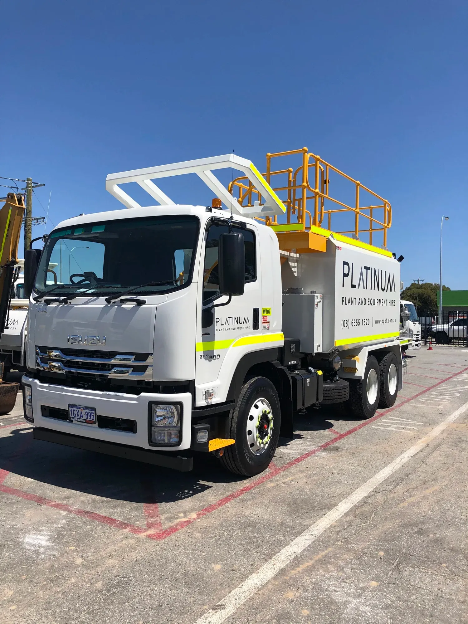 Isuzu FVZ260 water truck on dust suppression