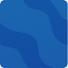 Abstract blue square with darker blue curvy shapes overlapping inside. - Blank Square 