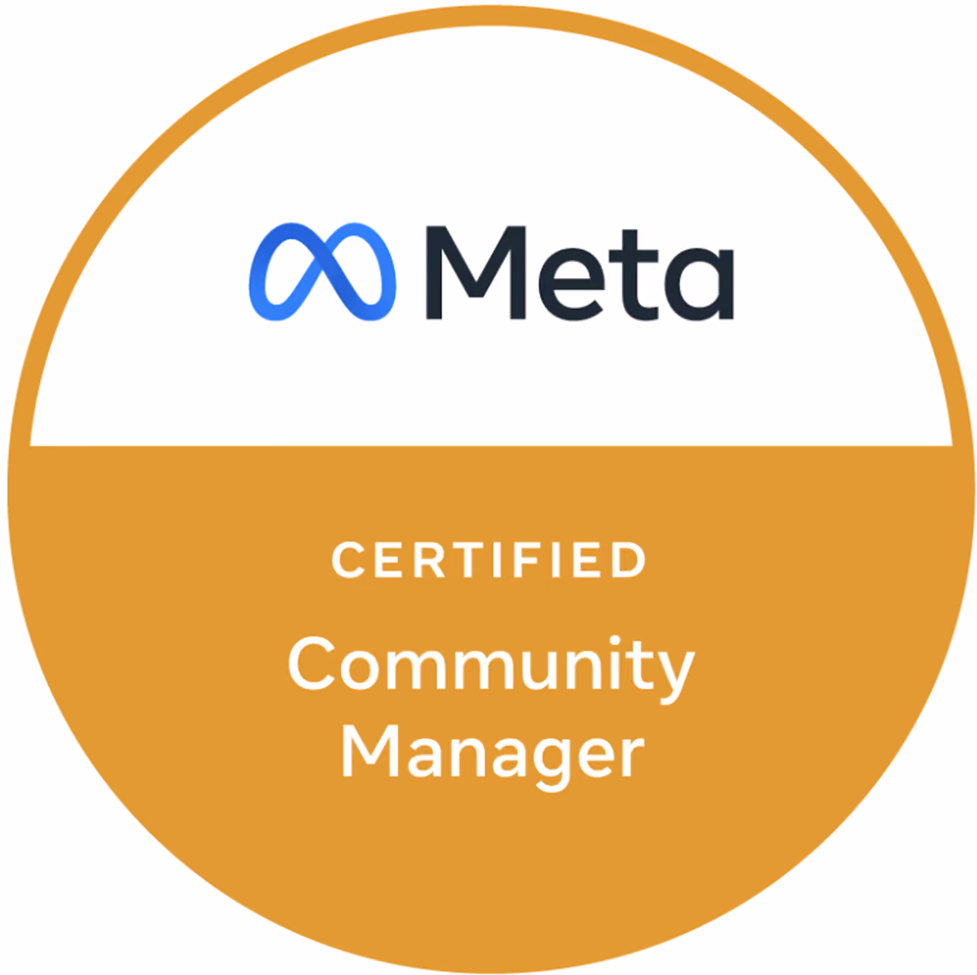 blue2purple - Meta Certified Community Manager certification badge