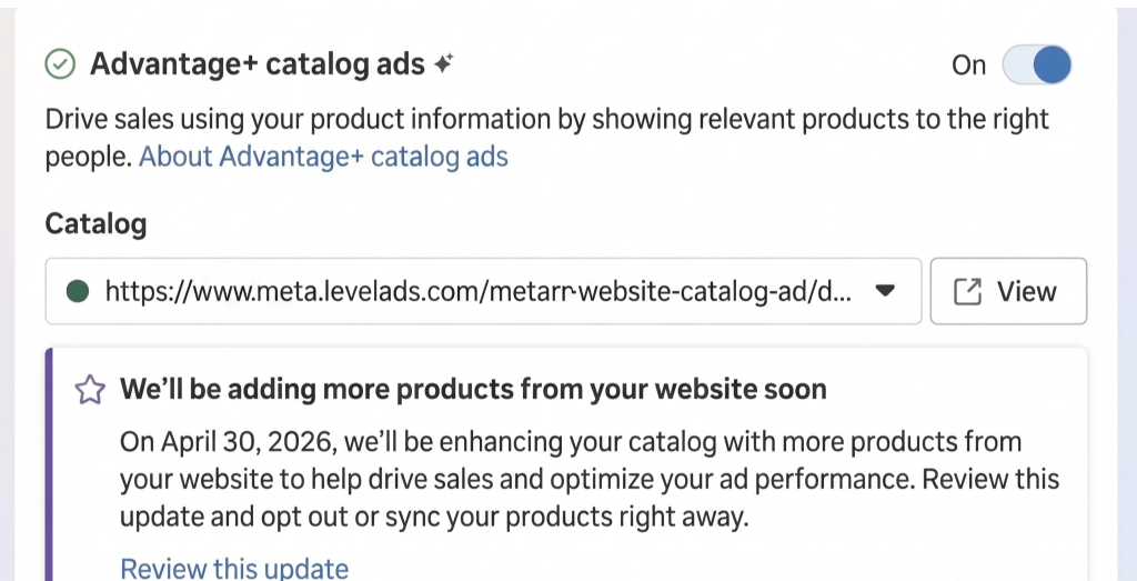 blue2purple - Advantage+ Catalog auto sync in Commerce Manager
