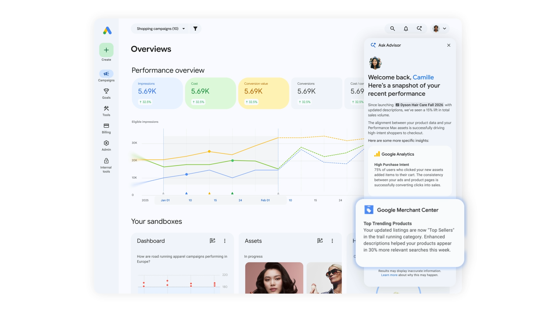 blue2purple - Ask Advisor conversational interface