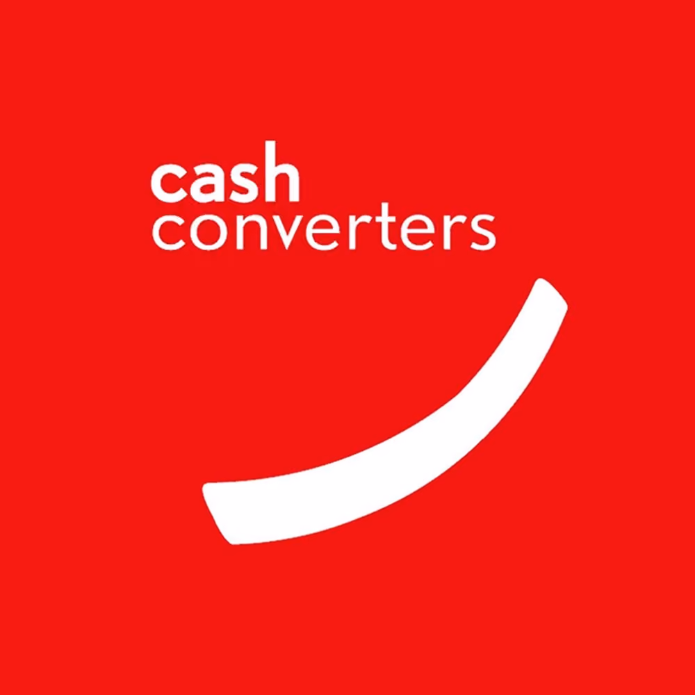 blue2purple - Cash Converters logo on a red background