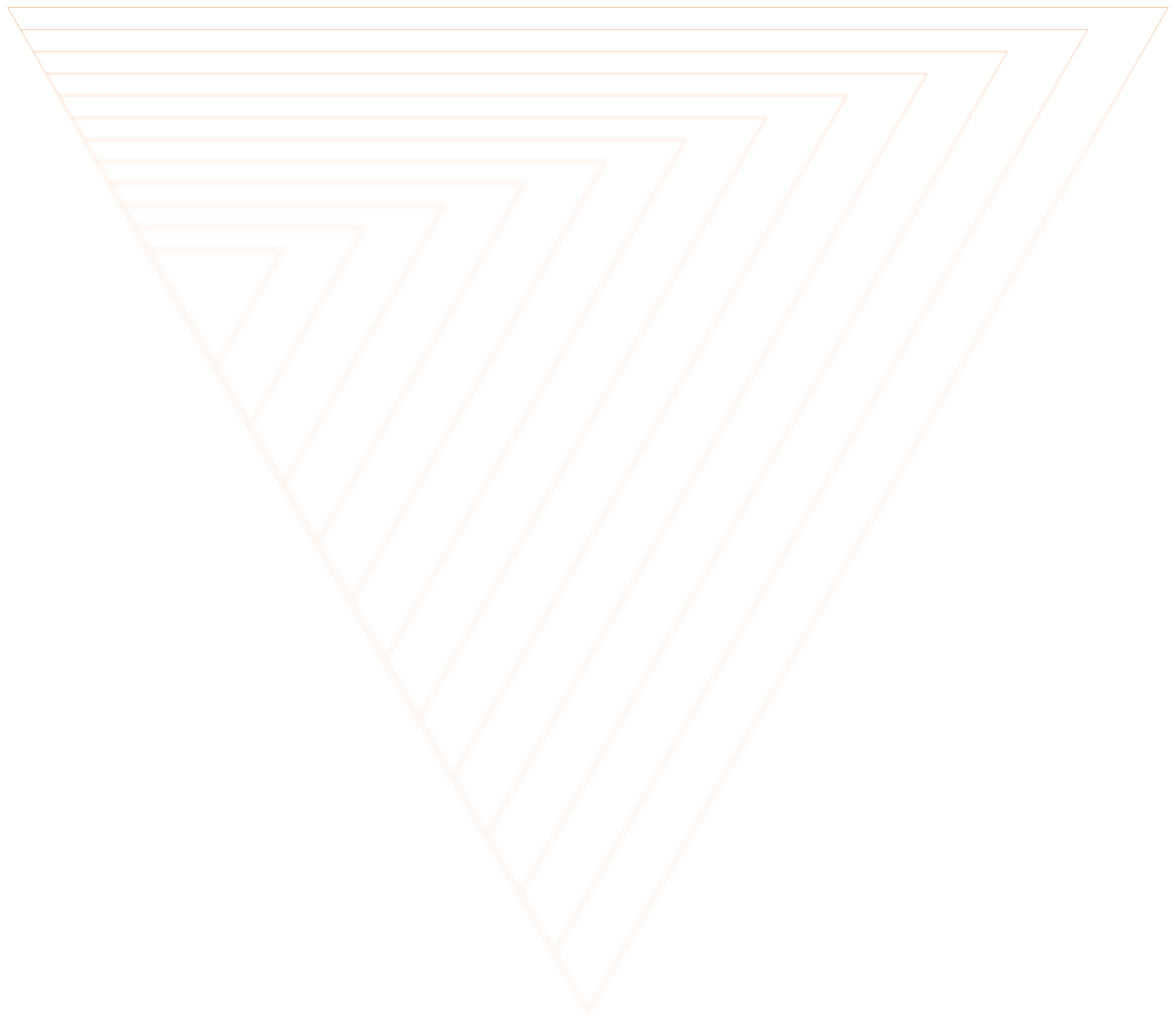 Series of nested orange triangles decreasing in size on a black background.
