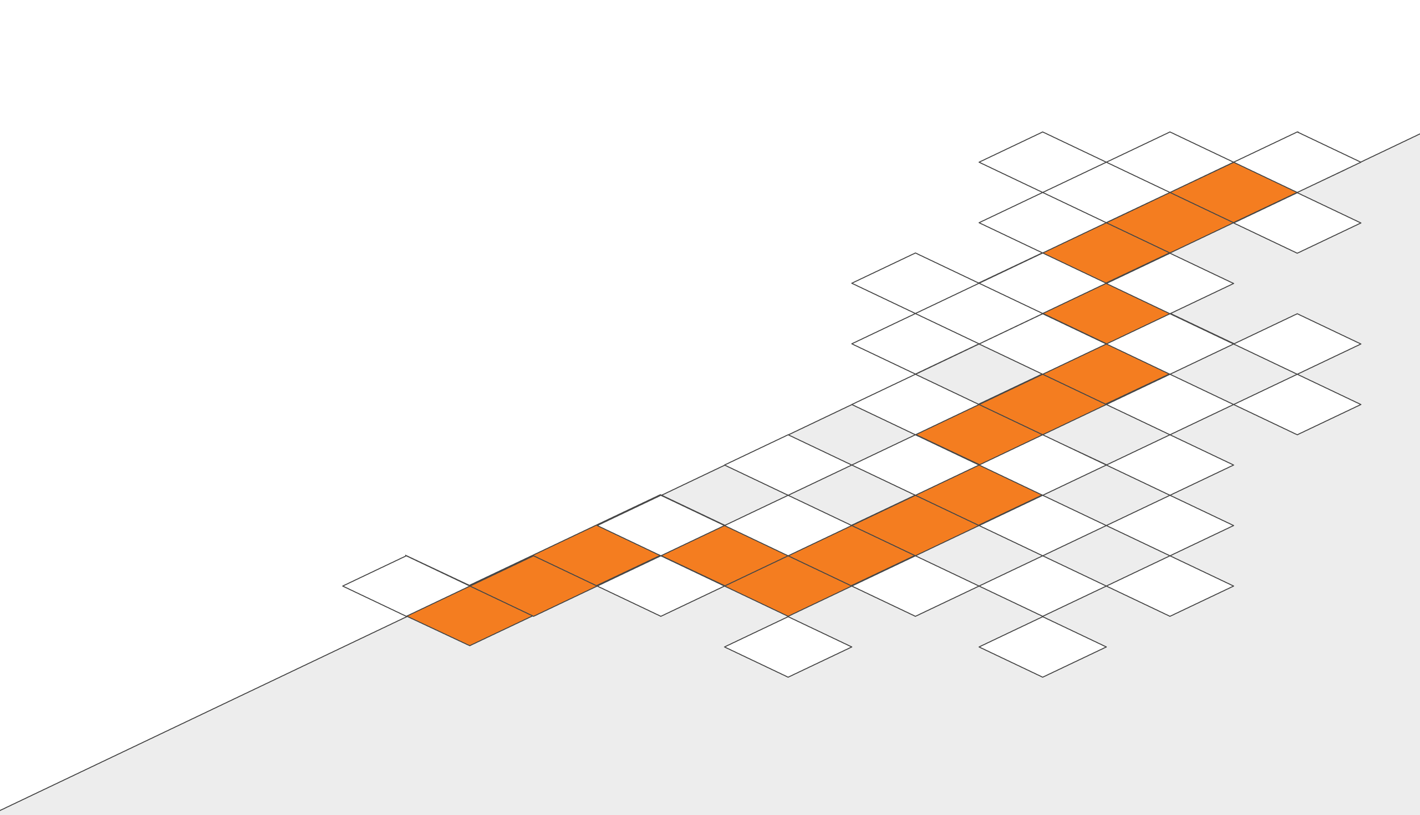 Pattern of white and orange diamond shapes forming an abstract diagonal design on black and gray background.
