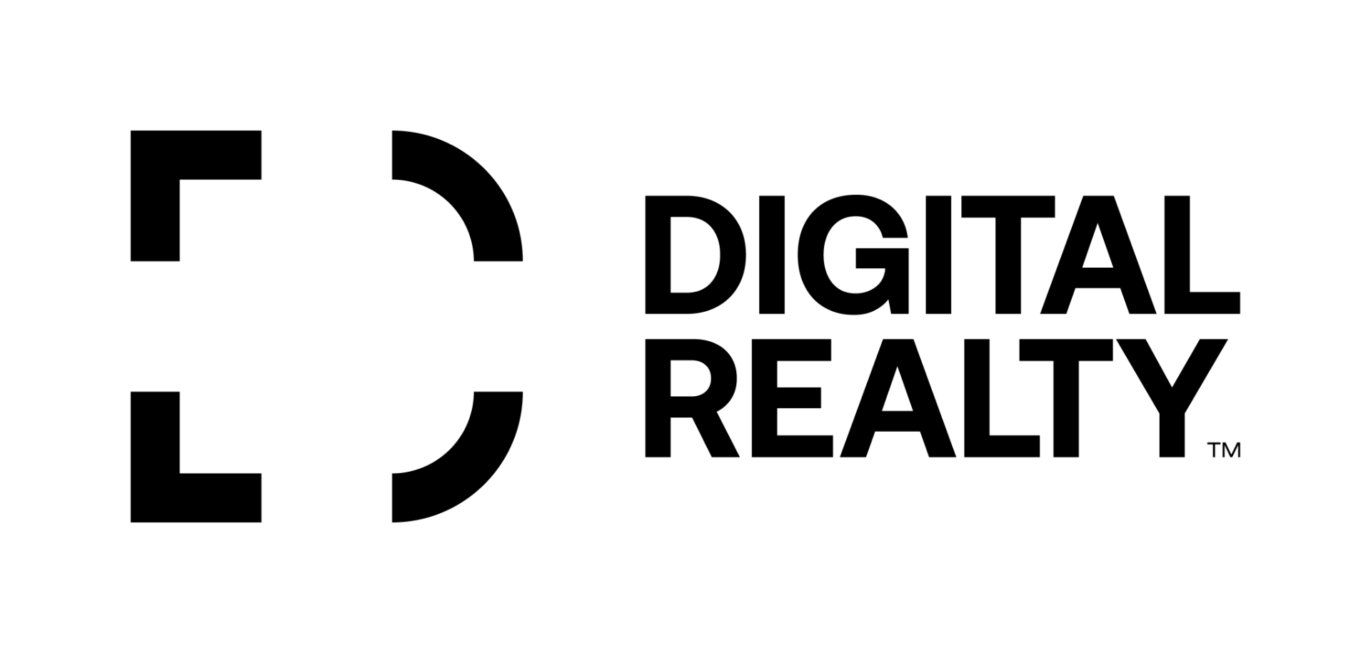 Digital Realty logo with stylized 'D' symbol and text in bold uppercase letters.