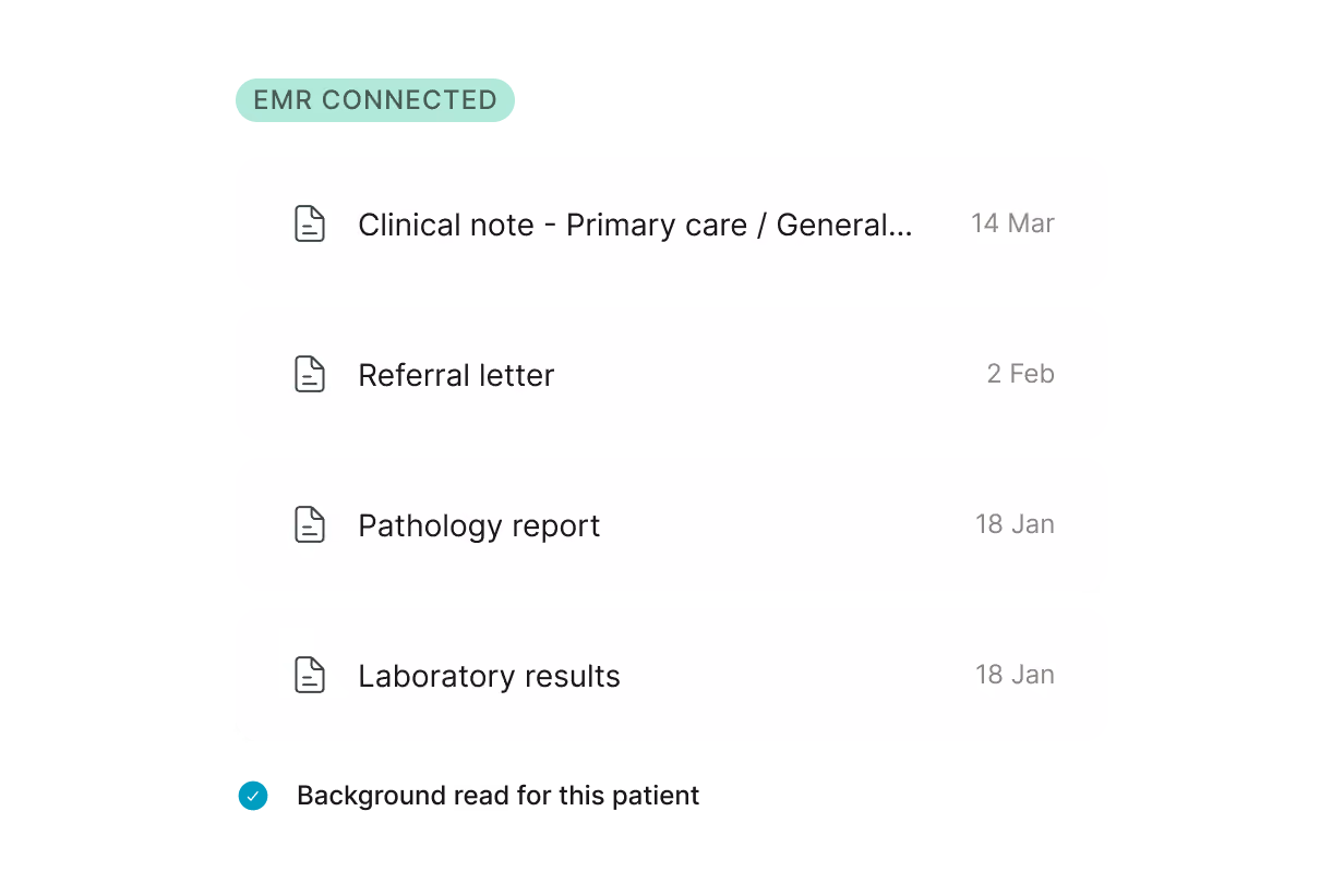 Gosta connected to the electronic medical record and reading previous patient notes