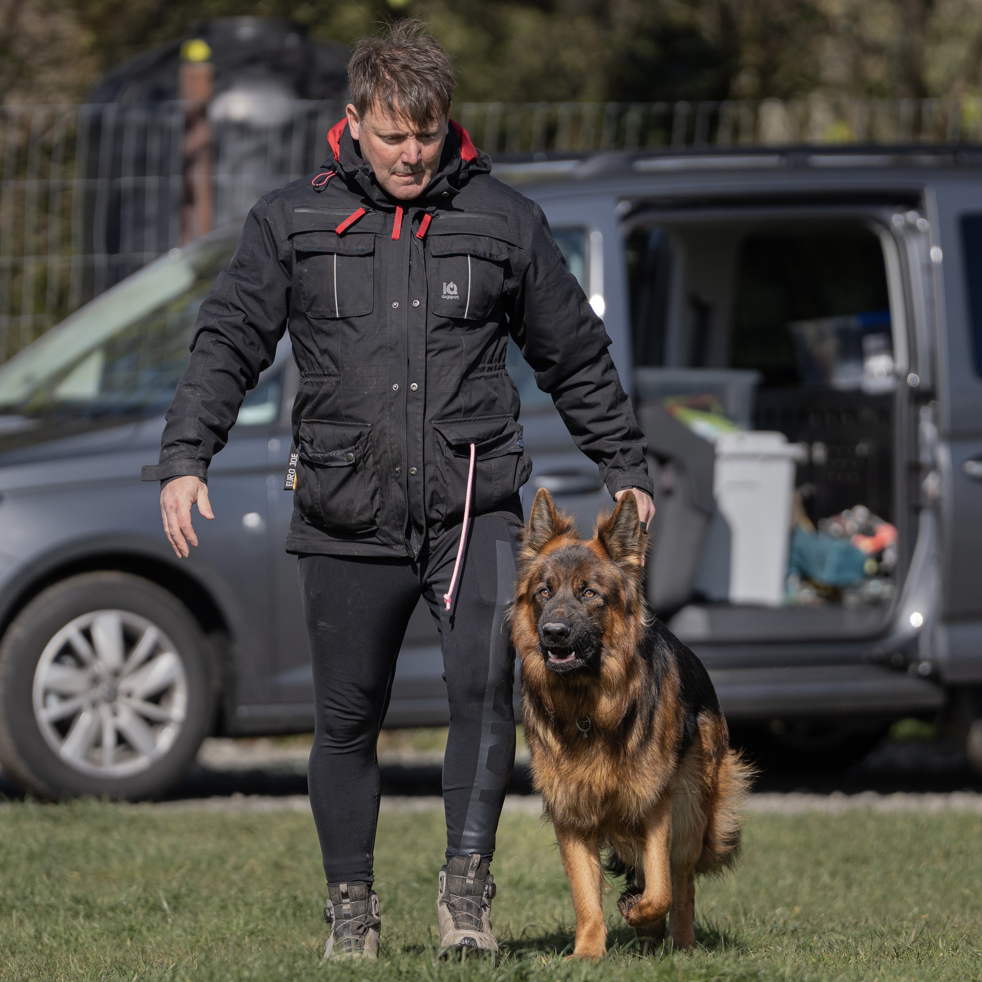 Scott walking with a German Shepherd at Church Cottage